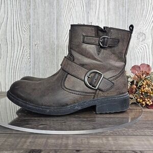 Sonoma Life+Style Cadence Brown Ankle Boots Women's 8M Moto Buckle Style